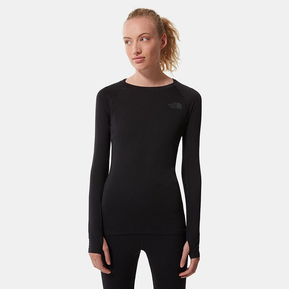 The North Face Baselayers Womens Australia - The North Face Dotknit Black Skiing And Snowboarding (I